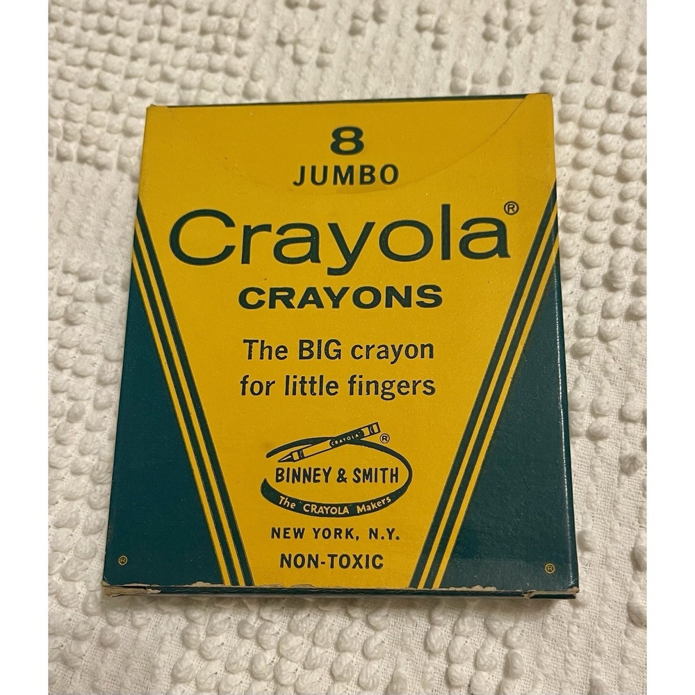 Vintage Large Crayola Crayons Bonney & Smith 8 Ct Unused